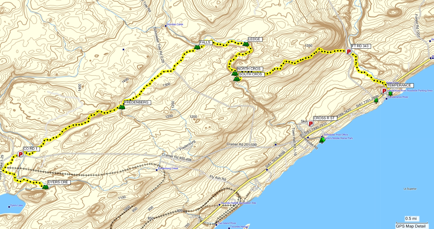 Superior Hiking Trail Mileage Chart