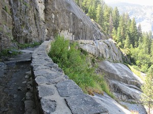 Trail carved in granite